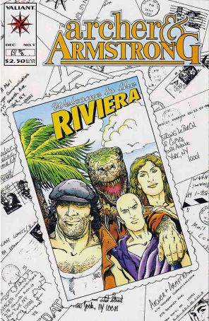 Archer And Armstrong 5 published by Valiant with cover art by Barry Windsor-Smith