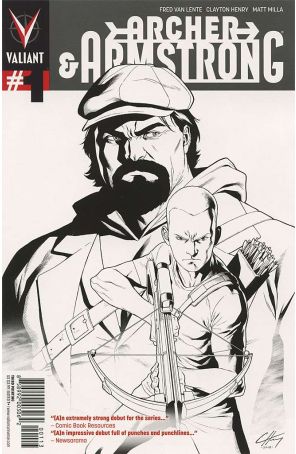 Archer and Armstrong (2nd Series) 1 (3rd) published by Valiant with cover art by Clayton Henry