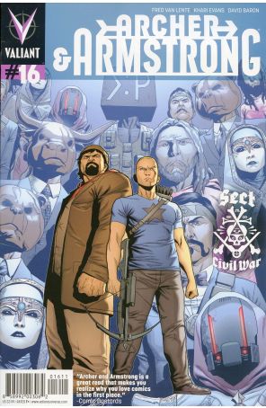 Archer and Armstrong (2nd Series) 16 published by Valiant with cover art by Clayton Henry