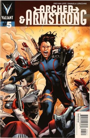 Archer and Armstrong (2nd Series) 5B published by Valiant with cover art by Emanuela Lupacchino