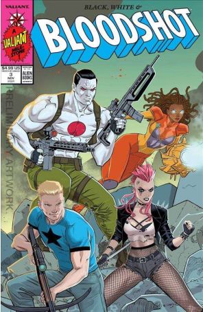 Black, White, And Bloodshot 3D published by Valiant with cover art by Richard Ortiz