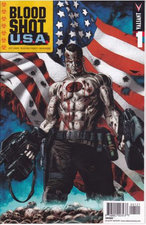 Bloodshot U.S.A. 1B published by Valiant with cover art by Doug Braithwaite