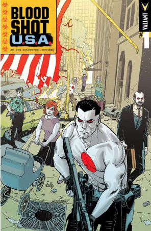 Bloodshot U.S.A. 1E published by Valiant with cover art by Cully Hamner