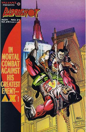 Bloodshot 21 published by Valiant with cover art by Mike Vosburg