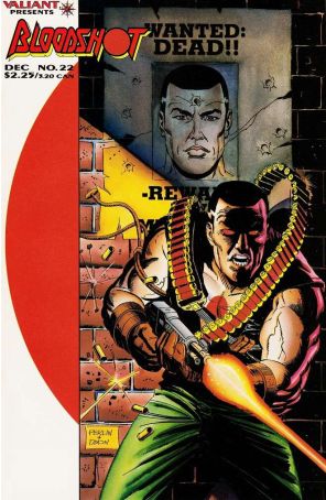 Bloodshot 22 published by Valiant with cover art by Don Perlin