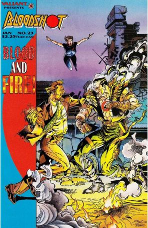 Bloodshot 23 published by Valiant with cover art by Yvel Guichet