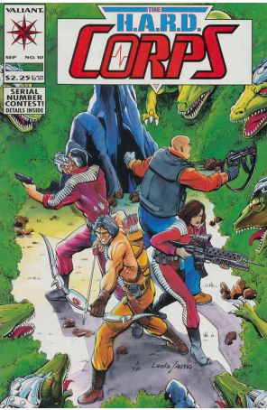 The H.A.R.D. Corps 10 published by Valiant with cover art by Mike Leeke