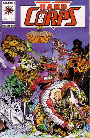 The H.A.R.D. Corps 17 published by Valiant with cover art by Yvel Guichet