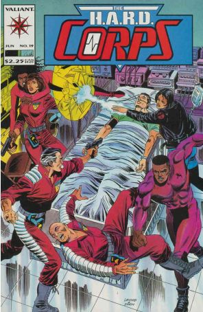 The H.A.R.D. Corps 19 published by Valiant with cover art by Rik Levins
