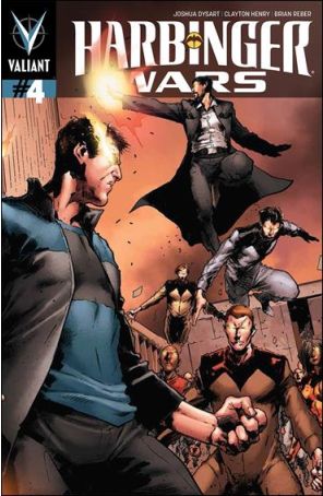 Harbinger Wars 4A published by Valiant with cover art by Trevor Hairsine