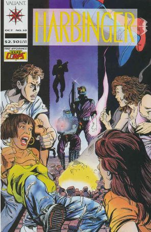 Harbinger 10 published by Valiant with cover art by David Lapham