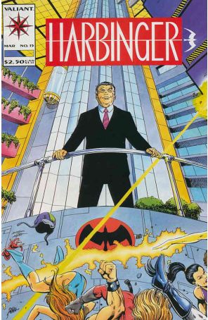 Harbinger 15 published by Valiant with cover art by Howard Simpson