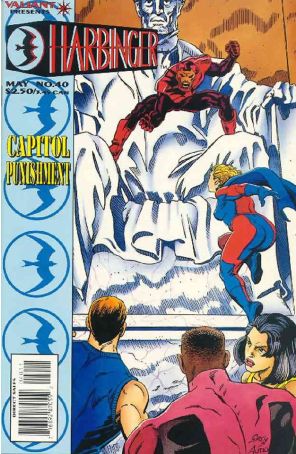 Harbinger 40 published by Valiant with cover art by Mick Grey