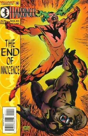 Harbinger 41 published by Valiant with cover art by Yvel Guichet