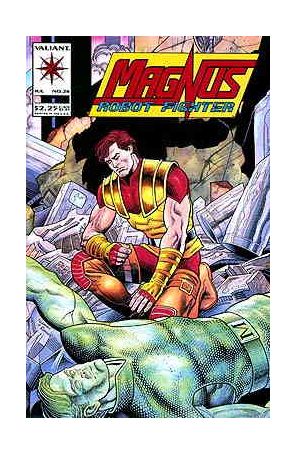 Magnus Robot Fighter (Valiant) 26 published by Valiant with cover art by Andrew Wendel