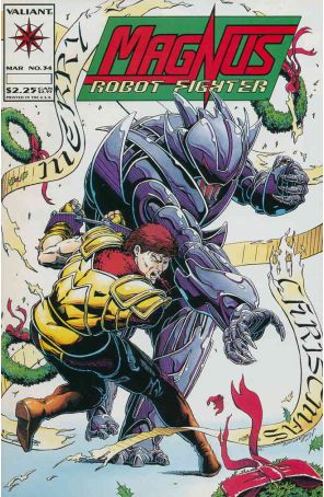 Magnus Robot Fighter (Valiant) 34 published by Valiant with cover art by Jim Calafiore