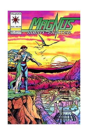 Magnus Robot Fighter (Valiant) 38 published by Valiant with cover art by Jim Calafiore