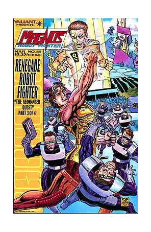 Magnus Robot Fighter (Valiant) 45 published by Valiant with cover art by George Saravia