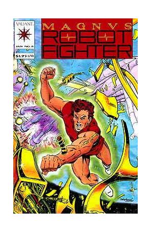Magnus Robot Fighter (Valiant) 8 (with card) published by Valiant with cover art by David Lapham