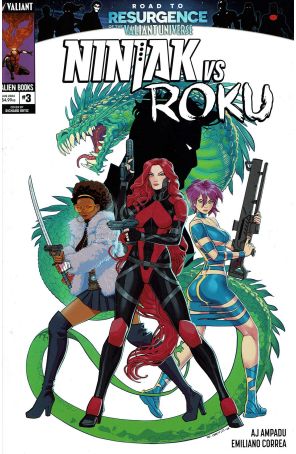 Ninjak Vs. Roku 3A published by Valiant with cover art by Richard Ortiz