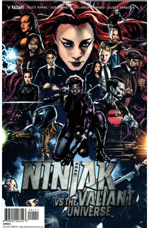 Ninjak vs. the Valiant Universe 1A published by Valiant with cover art by Mico Suayan