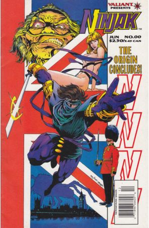 Ninjak 0A (Newsstand) published by Valiant with cover art by Mark Moretti