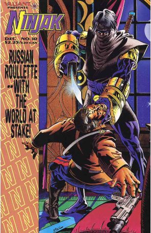 Ninjak 10 published by Valiant with cover art by Yvel Guichet