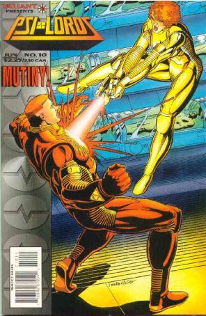Psi-Lords 10 published by Valiant with cover art by Mike Leeke