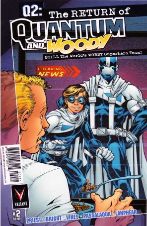 Q2: The Return of Quantum and Woody 2 published by Valiant with cover art by Mark D. Bright
