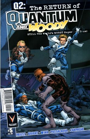 Q2: The Return of Quantum and Woody 5A published by Valiant with cover art by Mark D. Bright
