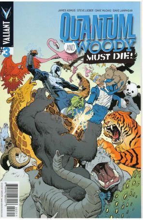 Quantum And Woody Must Die 3A published by Valiant with cover art by Mike Hawthorne