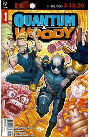 Quantum and Woody (4th Series) 1A published by Valiant with cover art by David Nakayama