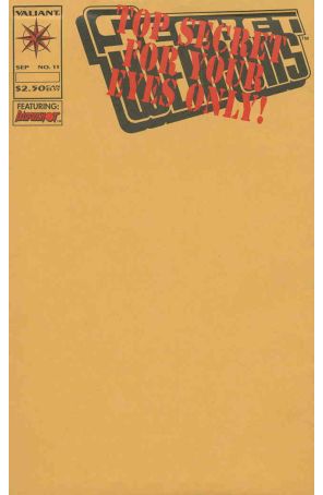 Secret Weapons 11 (in bag) published by Valiant with cover art by Peter Grau