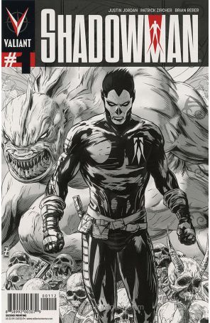 Shadowman (4th Series) 1 (2nd) published by Valiant with cover art by Patrick Zircher
