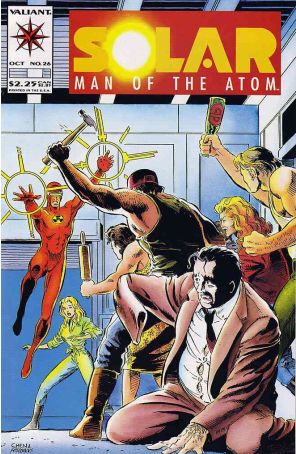 Solar, Man of the Atom 26 published by Valiant with cover art by Sean Chen