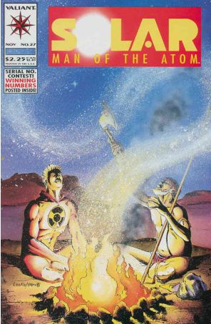 Solar, Man of the Atom 27 published by Valiant with cover art by Mike Leeke
