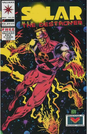 Solar, Man of the Atom 33 published by Valiant with cover art by Peter Grau