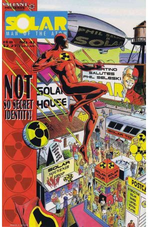 Solar, Man of the Atom 41 published by Valiant with cover art by Andrew Wendel