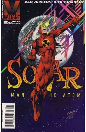 Solar, Man of the Atom 46 published by Valiant with cover art by Dan Jurgens