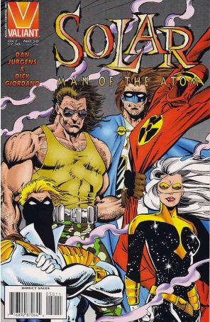 Solar, Man of the Atom 50 published by Valiant with cover art by Dan Jurgens
