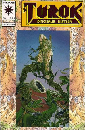 Turok, Dinosaur Hunter 1 published by Valiant with cover art by Bart Sears