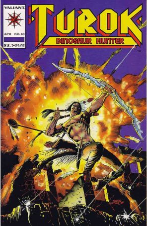 Turok, Dinosaur Hunter 10 published by Valiant with cover art by Rags Morales