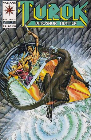 Turok, Dinosaur Hunter 12 published by Valiant with cover art by Rags Morales