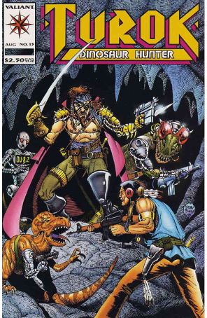 Turok, Dinosaur Hunter 13 published by Valiant with cover art by Timothy Truman