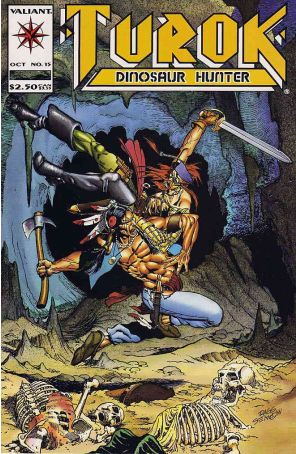 Turok, Dinosaur Hunter 15 published by Valiant with cover art by Rags Morales