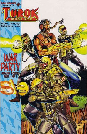 Turok, Dinosaur Hunter 17 published by Valiant with cover art by Howard Simpson
