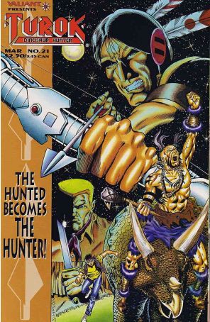 Turok, Dinosaur Hunter 21 published by Valiant with cover art by Howard Simpson