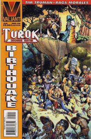 Turok, Dinosaur Hunter 25 published by Valiant with cover art by Rags Morales