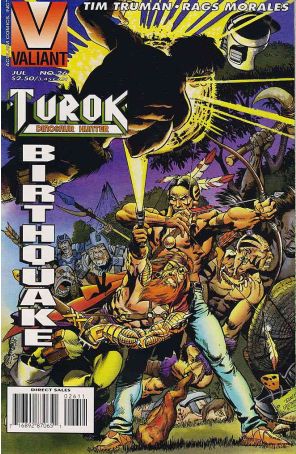 Turok, Dinosaur Hunter 26 published by Valiant with cover art by Rags Morales