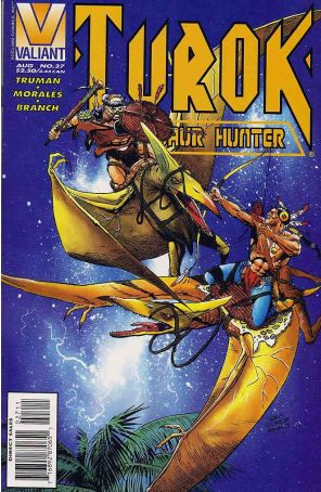 Turok, Dinosaur Hunter 27 published by Valiant with cover art by Rags Morales